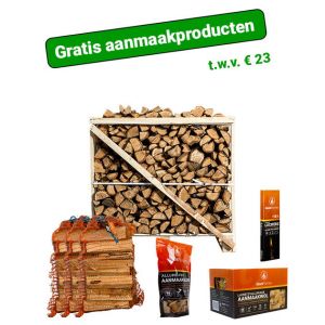 Halve pallet brandhout + gratis aanmaakproducten t.w.v. € 23