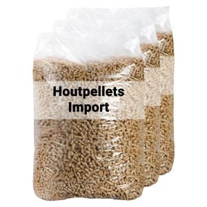 Houtpellets Import 65 zakken Vooraanzicht zakken