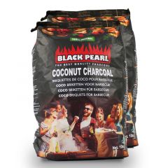 25 x 10kg Black Pearl Kokosnootbriket Voorzijde zak
